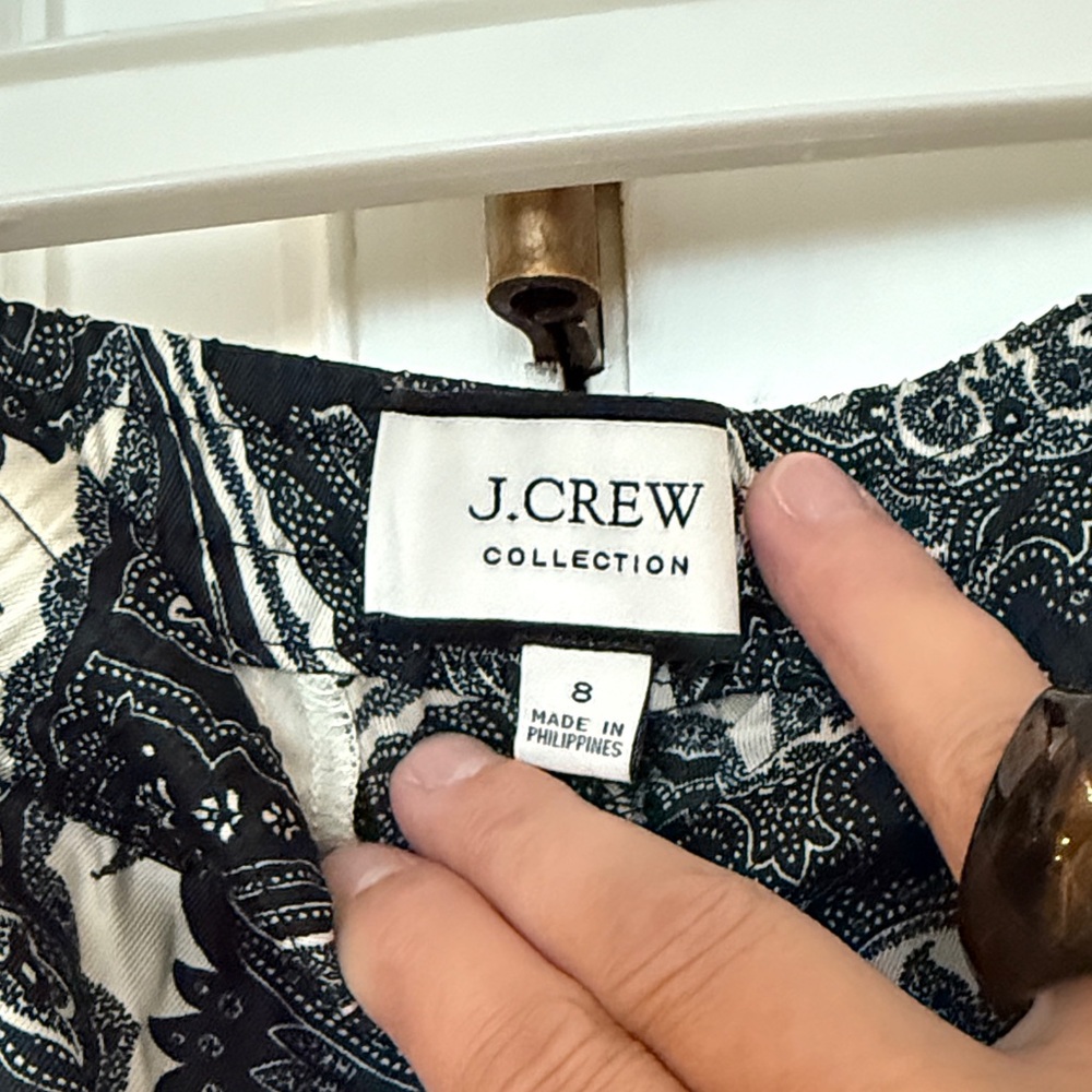 J. Crew Black and White Paisley pants - Picture 2 of 4